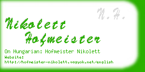nikolett hofmeister business card
